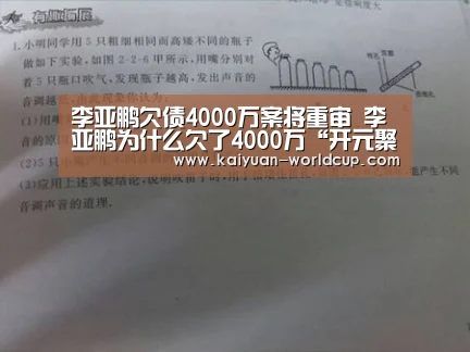 李亚鹏欠债4000万案将重审 李亚鹏为什么欠了4000万“开元聚合”(图1) 开元品牌